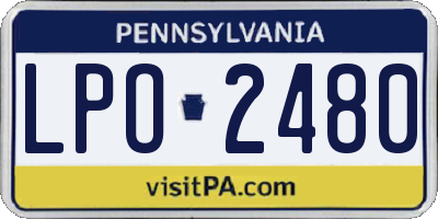PA license plate LPO2480