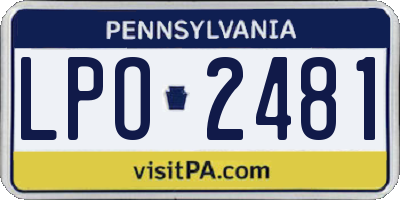PA license plate LPO2481