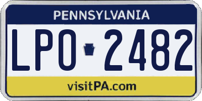 PA license plate LPO2482