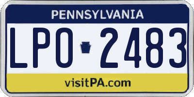 PA license plate LPO2483