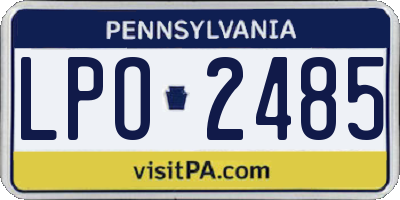 PA license plate LPO2485