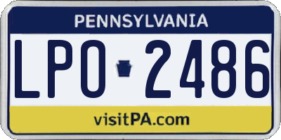 PA license plate LPO2486