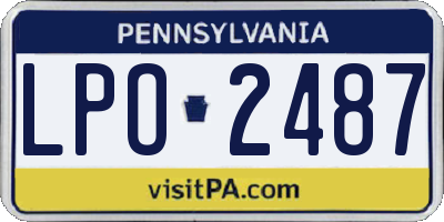 PA license plate LPO2487