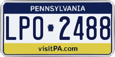 PA license plate LPO2488