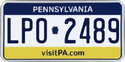 PA license plate LPO2489