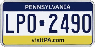 PA license plate LPO2490