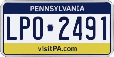 PA license plate LPO2491