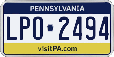 PA license plate LPO2494