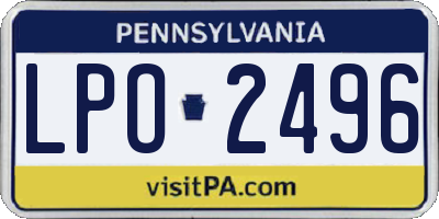 PA license plate LPO2496