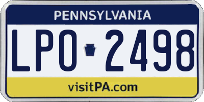 PA license plate LPO2498