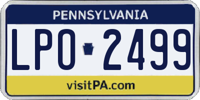PA license plate LPO2499