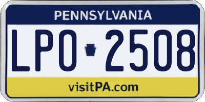 PA license plate LPO2508