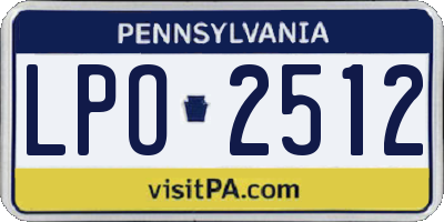 PA license plate LPO2512