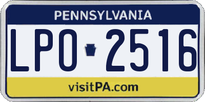 PA license plate LPO2516
