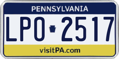 PA license plate LPO2517