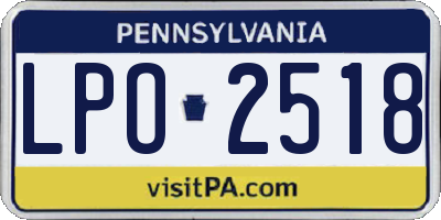 PA license plate LPO2518