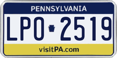 PA license plate LPO2519