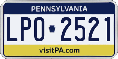 PA license plate LPO2521
