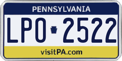 PA license plate LPO2522