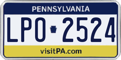PA license plate LPO2524