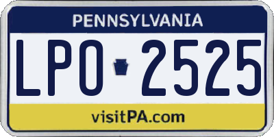 PA license plate LPO2525