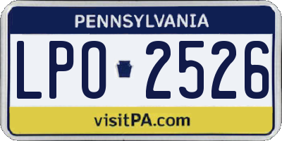 PA license plate LPO2526