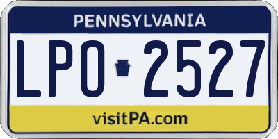 PA license plate LPO2527