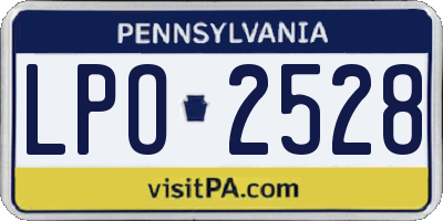 PA license plate LPO2528