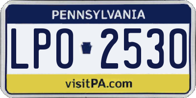 PA license plate LPO2530