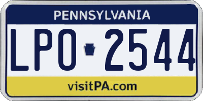 PA license plate LPO2544