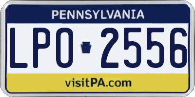 PA license plate LPO2556