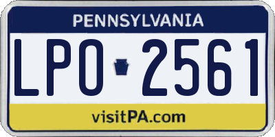 PA license plate LPO2561