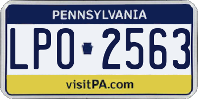 PA license plate LPO2563