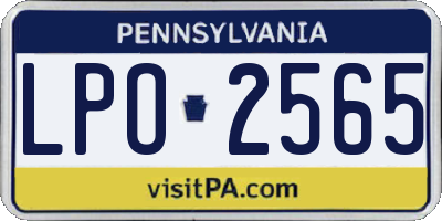 PA license plate LPO2565