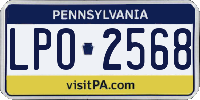 PA license plate LPO2568