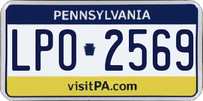 PA license plate LPO2569