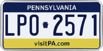 PA license plate LPO2571