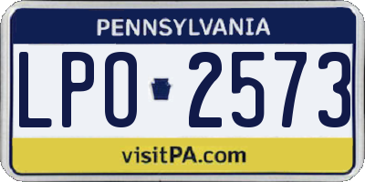 PA license plate LPO2573