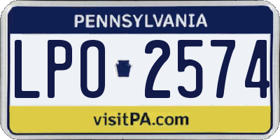 PA license plate LPO2574