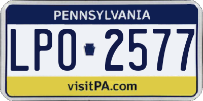 PA license plate LPO2577