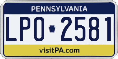 PA license plate LPO2581