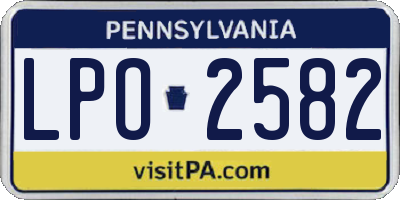 PA license plate LPO2582