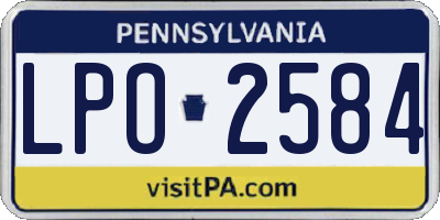 PA license plate LPO2584