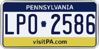 PA license plate LPO2586