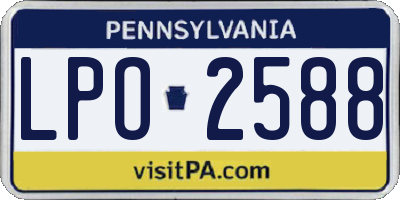PA license plate LPO2588