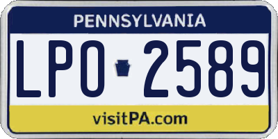 PA license plate LPO2589