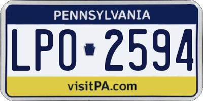 PA license plate LPO2594