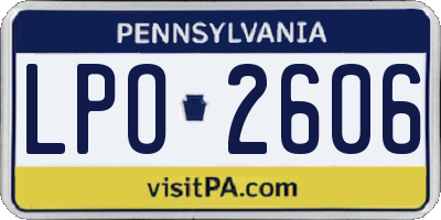 PA license plate LPO2606