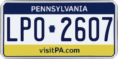 PA license plate LPO2607