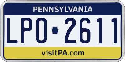 PA license plate LPO2611